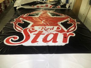 Red Star Logo Temporary Sign Bag