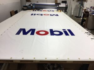 Mobil Logo Temporary Sign Bag