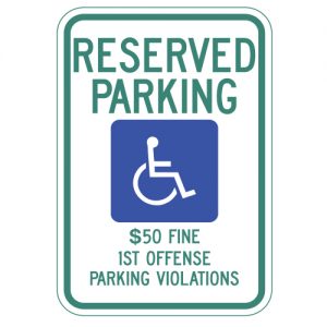 Reserved Parking with Handicap Symbol Aluminum Sign