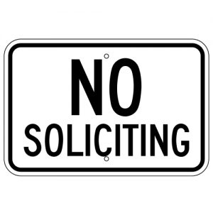 No Soliciting Aluminum Sign