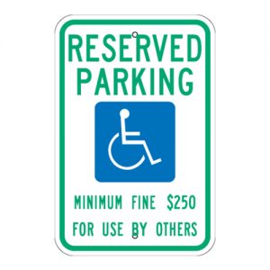 Reserved Parking with Handicap Symbol Nevada Aluminum Sign