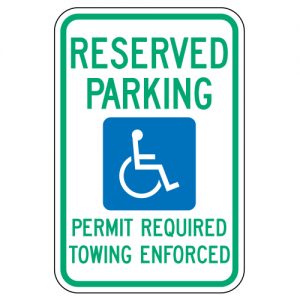 Reserved Parking with Handicap Symbol Aluminum Sign