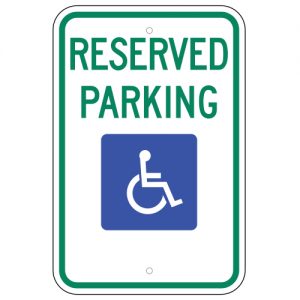 Reserved Parking with Handicap Symbol Aluminum Sign