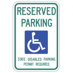 Reserved Parking with Handicap Symbol Aluminum Sign