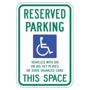 Reserved Parking with Handicap Symbol Aluminum Sign