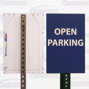 Blue Open Parking Sign Slide Cover