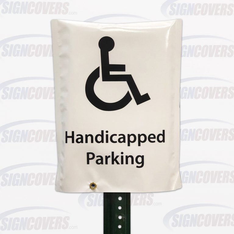 "Handicap Parking with Logo" Parking Sign Slip Cover – Sign Covers