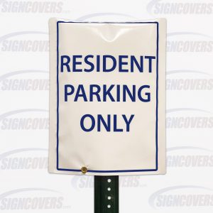 Resident Parking Only Parking Sign Slip Cover Blue on White