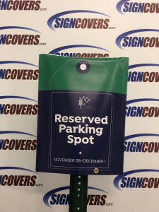 signCover.com Slip covers reserved parking spot